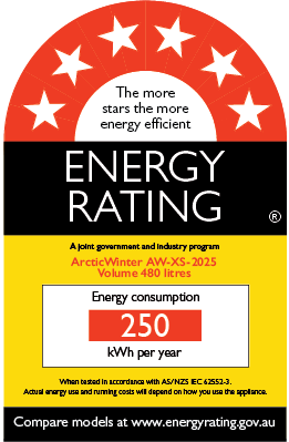 Energy Rating Label for a fridge showing a 6 star rating