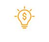 Light bulb with money symbol inside line drawing icon