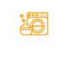 Clothes washer with basket line drawing icon